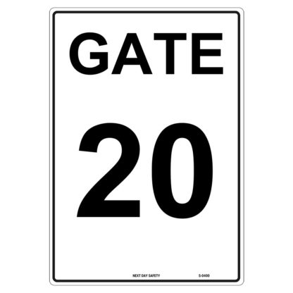 Gate 20 Numbering Sign