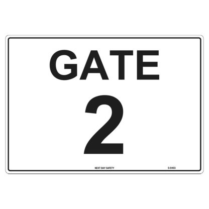 Gate 2 Numbering Sign