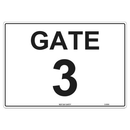 Gate 3 Numbering Sign