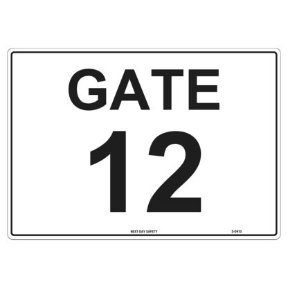 Gate 12 Numbering Sign