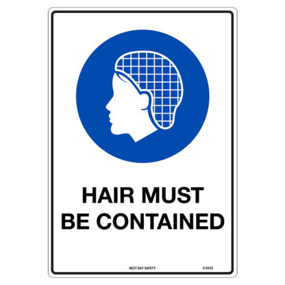 Hair Must Be Contained Mandatory Sign