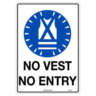 No Vest No Entry Mandatory Sign