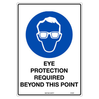 Eye Protection Required Beyond This Point Mandatory Sign