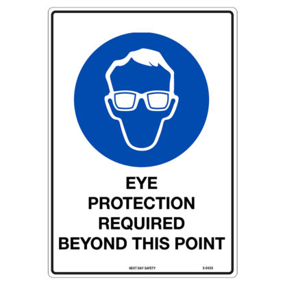 Eye Protection Required Beyond This Point Mandatory Sign