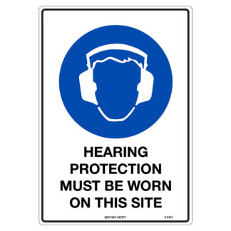 Hearing Protection Must Be Worn On This Site Mandatory Sign.