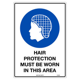 Hair Protection Must Be Worn In This Area Mandatory Sign