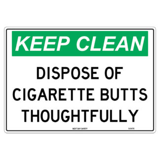 Cigarette Disposal Sign