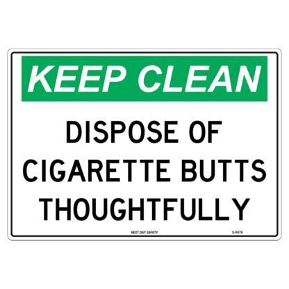 Cigarette Disposal Sign