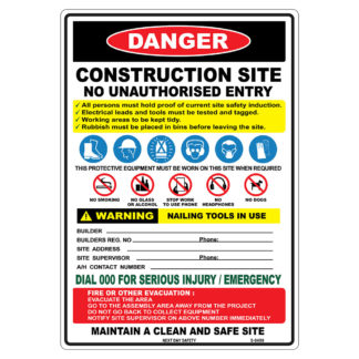 Construction Site Warning Sign