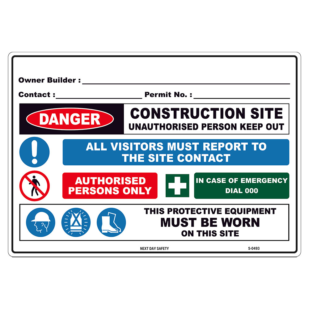 Construction Site Notice Sign Next Day Safety