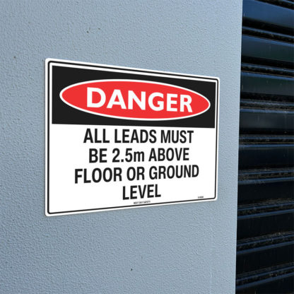 Danger Leads Above 2.5m Sign - Image 2