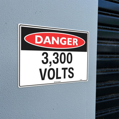 Danger 3,300 Volts Sign - Image 2