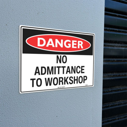 Danger No Admittance To Workshop Sign - Image 2