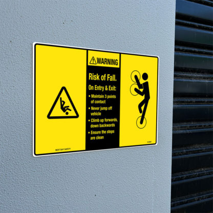 Warning Risk Of Fall Instructions Sign - Image 2