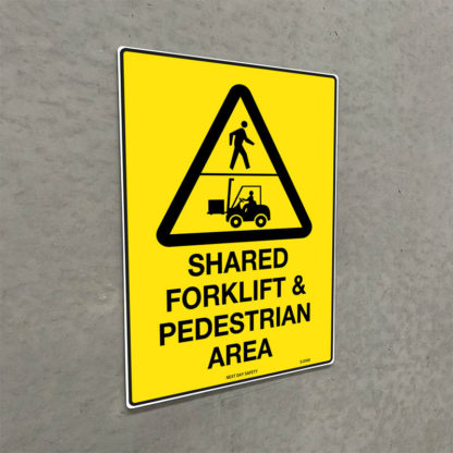 Warning Shared Forklift And Pedestrian Area Sign - Image 2