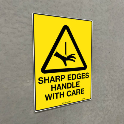 Warning Sharp Edges Handle With Care Sign - Image 2