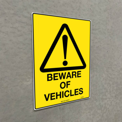 Warning Beware Of Vehicles Sign - Image 2