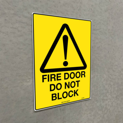 Warning Fire Door Do Not Block Sign - Image 2