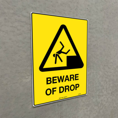 Warning Beware Of Drop Sign - Image 2