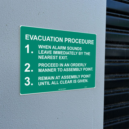 Evacuation Procedure Sign - Image 2
