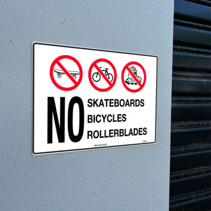 No Skateboards Bicycles Rollerblades Prohibition Sign - Image 2