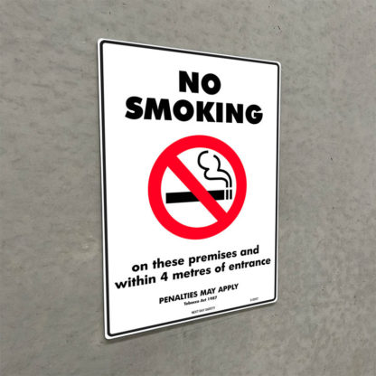 No Smoking On Premises Or Within 4 Meters Of Entrance Prohibition Sign - Image 2