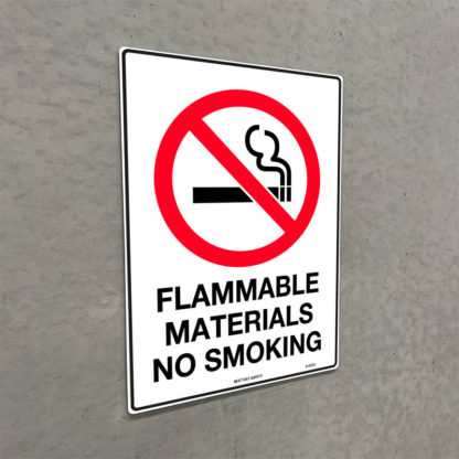 Flammable Materials No Smoking Prohibition Sign - Image 2