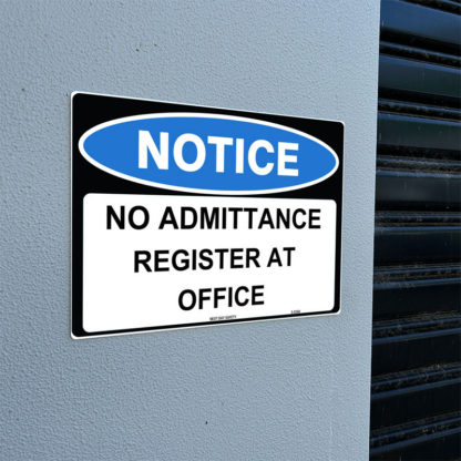 No Admittance Register At Office Notice Sign - Image 2