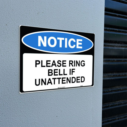 Please Ring Bell If Unattended Notice Sign - Image 2