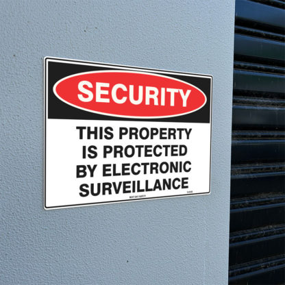 This Property Is Protected By Electronic Surveillance Security Sign - Image 2