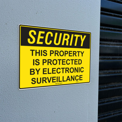 This Property Is Protected By Electronic Surveillance Security Sign - Image 2