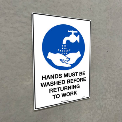 Hands Must be Washed Before Returning To Work Mandatory Sign - Image 2