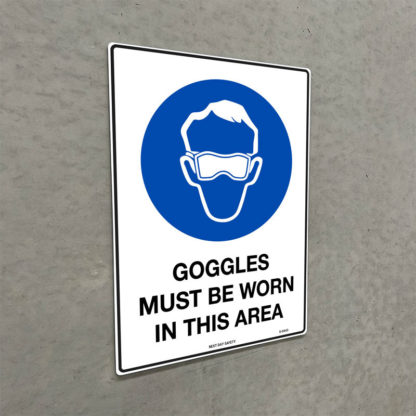 Goggles Must Be Worn In This Area Mandatory Sign - Image 2