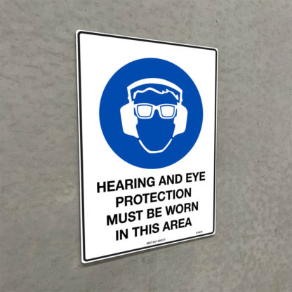 Hearing And Eye Protection Must Be Worn In This Area Mandatory Sign - Image 2