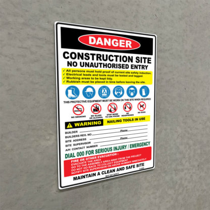 Construction Site Warning Sign - Image 2