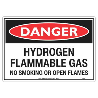 Danger Hydrogen Flammable Gas No Flames Sign