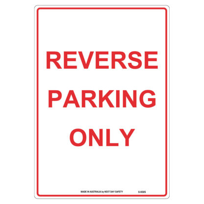 Reverse Parking Only Sign