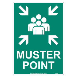 Muster Point Sign With Symbol - Next Day Safety