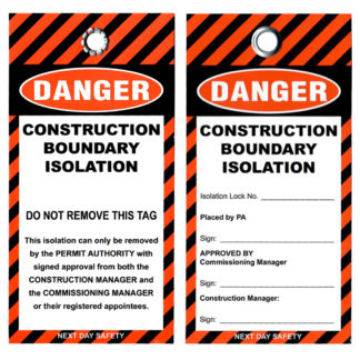 Construction Boundary Isolation Tags