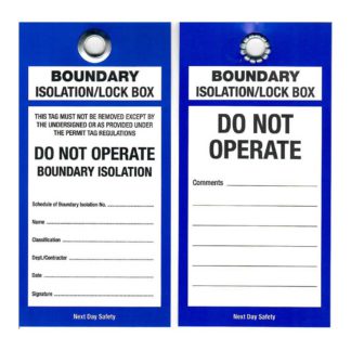 Boundary Isolation/Lock Box Safety Tags