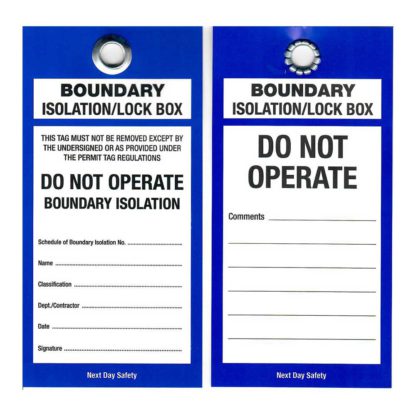 Boundary Isolation/Lock Box Safety Tags