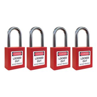 Set of 4 Lockout Tagout Padlocks