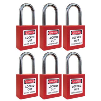 Set of 6 Lockout Tagout Padlocks