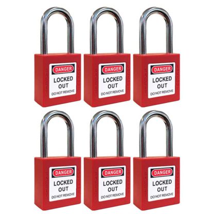 Set of 6 Lockout Tagout Padlocks