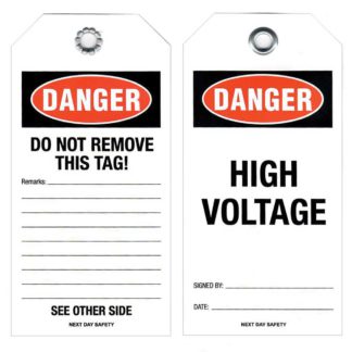 Danger High Voltage Safety Tags