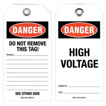 Danger High Voltage Safety Tags