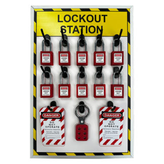 Filled 13 Hook Lockout Shadow Board