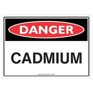 Danger Cadmium Safety Sign