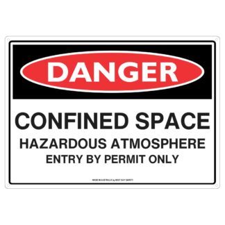 Danger Confined Space Hazardous Atmosphere Entry By Permit Sign