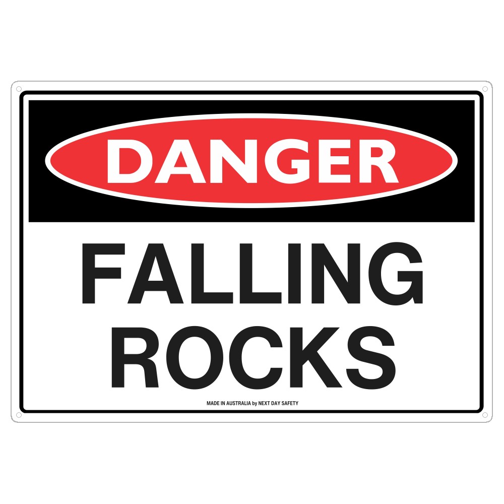 Danger Falling Rocks Safety Sign